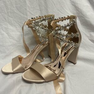 BADGLEY MISCHKA EVER AFTER EMBELLISHED SANDAL BRIDAL HEELS